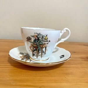 Vintage 60s Royal Ascot Tea Cup Plate Charles Dickens Uriah Heep Fine Bone China
